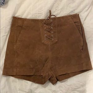 Suede Brown Short Shorts